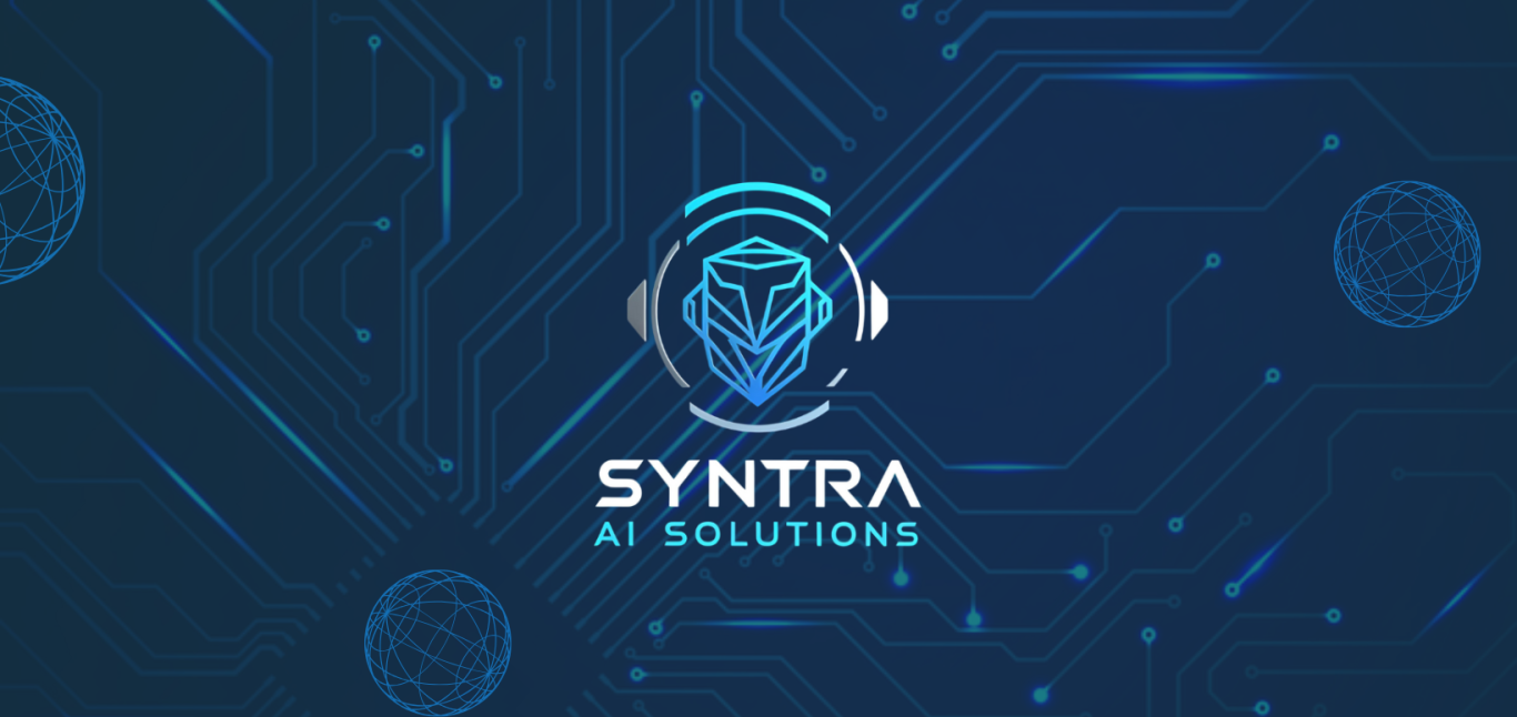 Logo of Syntra AI Solutions with a stylised tiger head and circuit patterns.