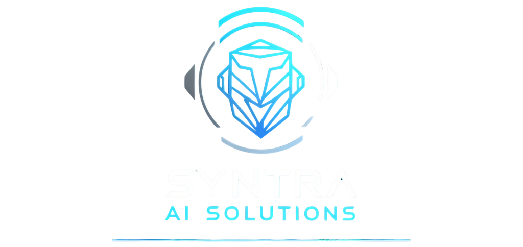 Logo of Syntra AI Solutions with a stylised tiger head and circuit patterns.